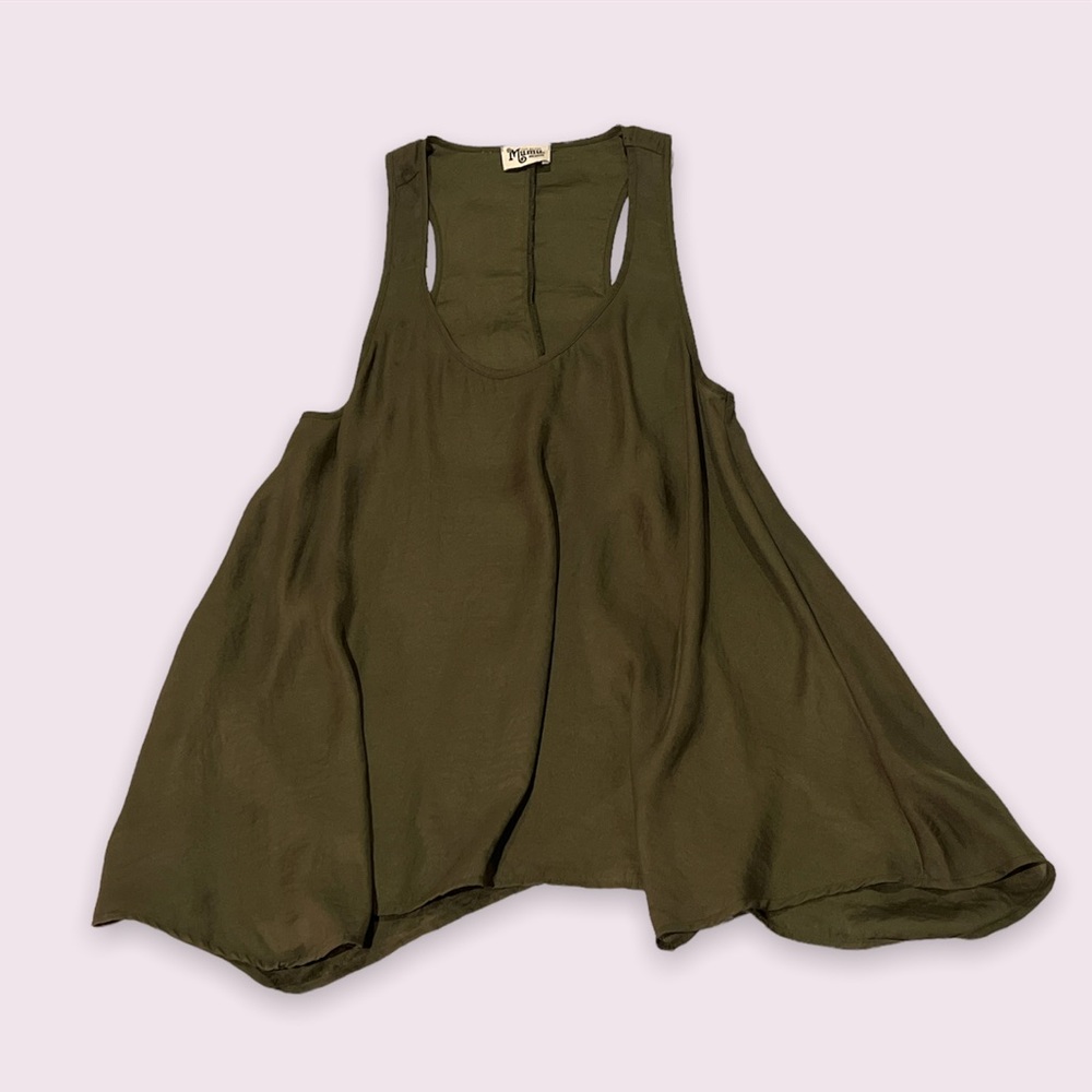 Show Me Your Mumu Olive 🫒 Green Racer Back Flowy Top